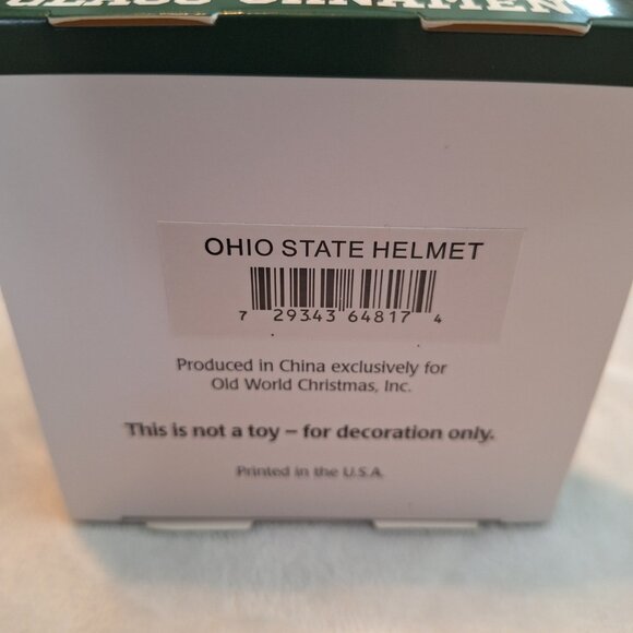 Old World Christmas NCAA Ohio State Football Helmet Glass Christmas Ornament - Picture 4 of 5